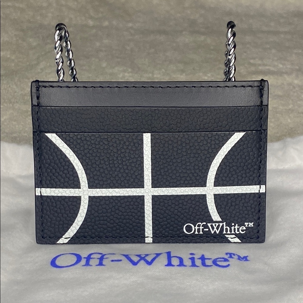NWT Off-White Basketball Leather Card Case in Black (2.75" x 4") SOLD OUT